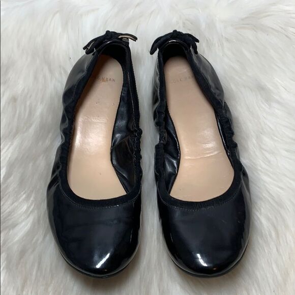 Cole Haan Ashlynn  Black Patent Ballet Flats Sz 8 - Picture 2 of 9
